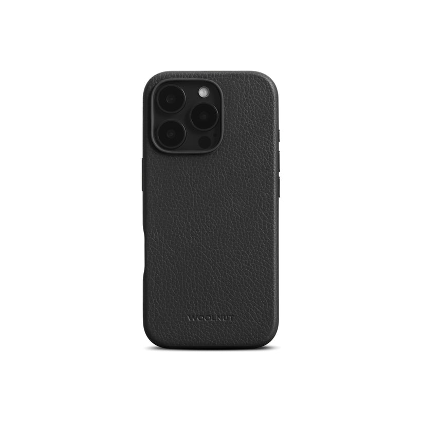 WOOLNUT Leather Case for iPhone 16 Pro - Black - iSTYLE BG