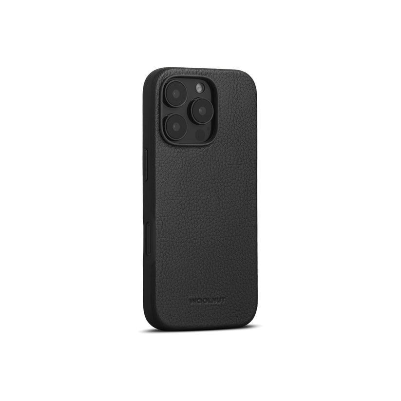 WOOLNUT Leather Case for iPhone 16 Pro - Black - iSTYLE BG