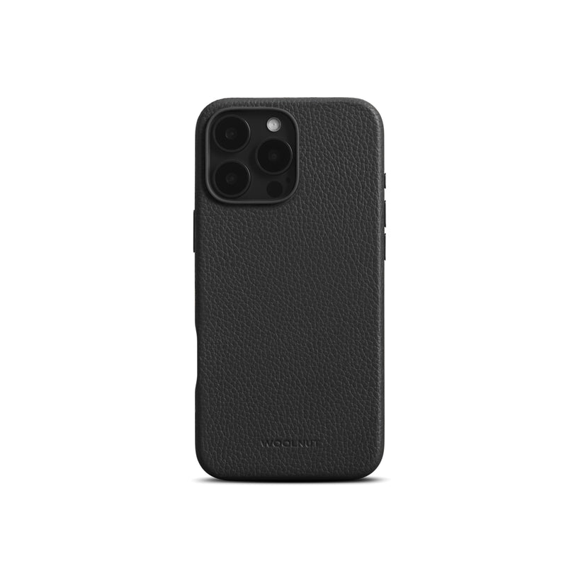 WOOLNUT Leather Case for iPhone 16 Pro Max - Black - iSTYLE BG