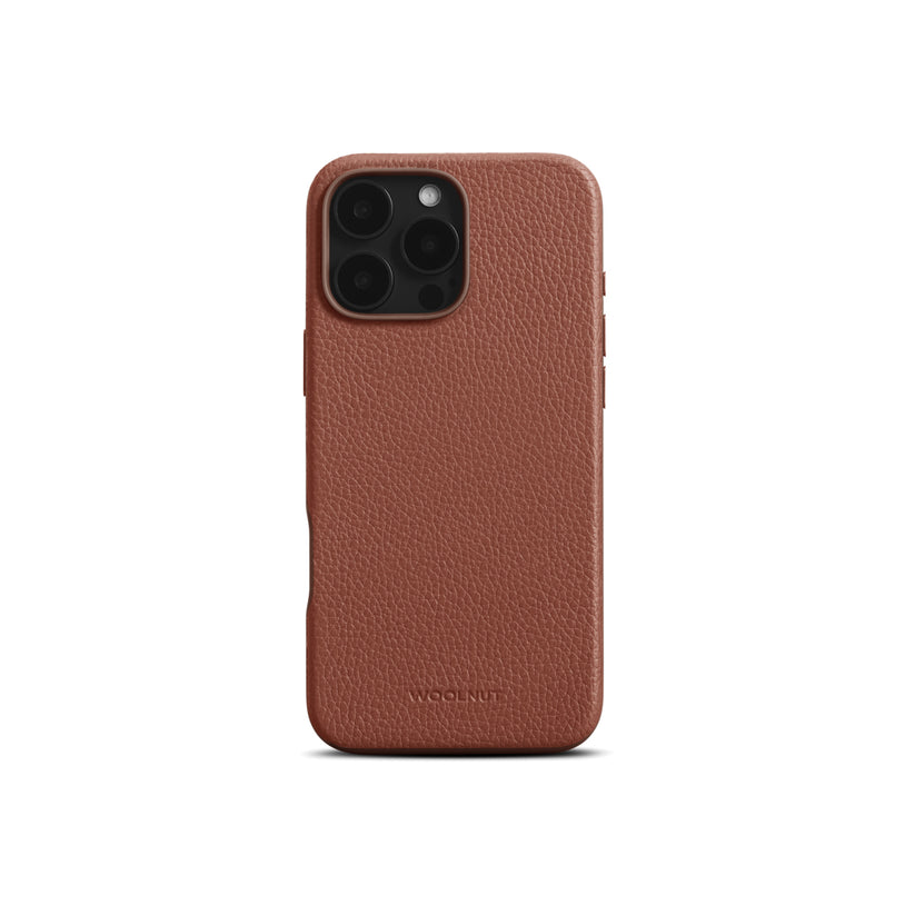WOOLNUT Leather Case for iPhone 16 Pro Max - Cognac - iSTYLE BG