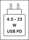 Устройството поддържа бързо зареждане чрез USB PD версия 3.1, дефинирано от организацията USB Implementers Forum (USB-IF)