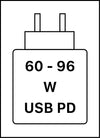 Устройството поддържа бързо зареждане чрез USB PD, дефинирано от USB Implementers Forum (USB-IF)