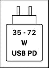 Устройството поддържа бързо зареждане чрез USB PD, дефинирано от USB Implementers Forum (USB-IF)