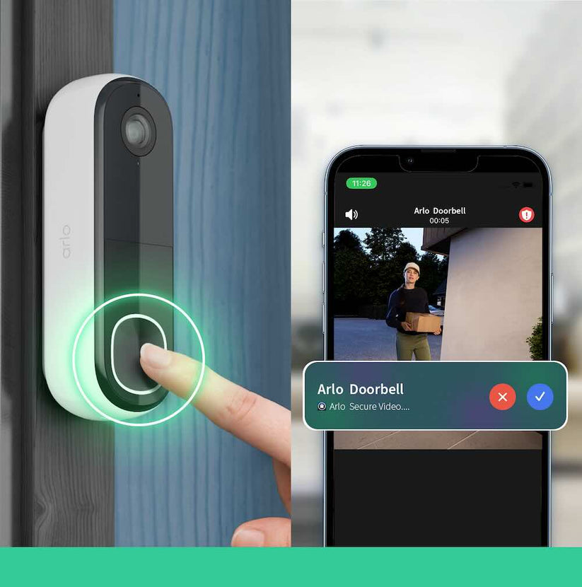 Arlo Essential (Gen.2) Video Doorbell and Chime 2K Security wireless - 1 Doorbell and chime - White - iSTYLE BG