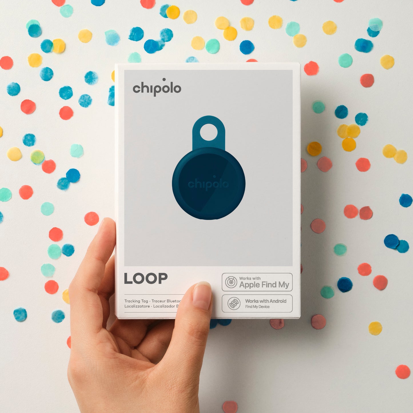 LOOP – Зареждащ се тракер, съвместим с Apple Find My от Chipolo - син
