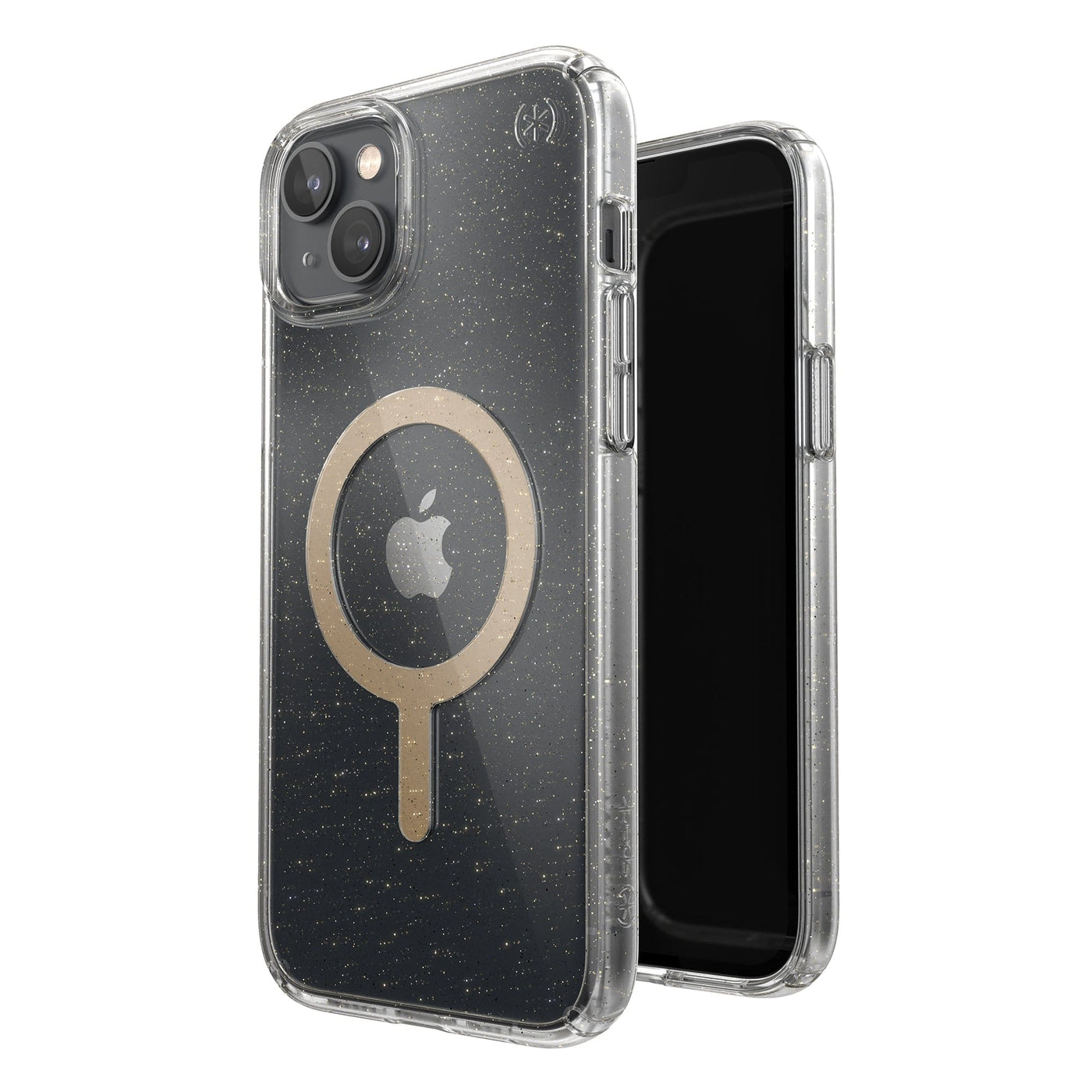 Speck iPhone 14 PLUS Presidio 2 CLEAR GLITTER / GOLD + MagSafe