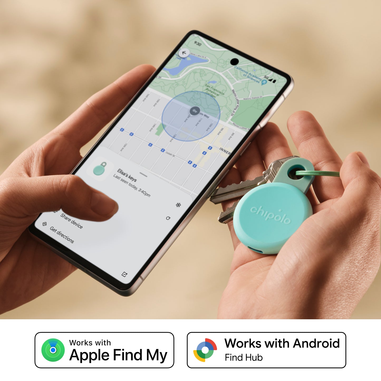 LOOP – Зареждащ се тракер, съвместим с Apple Find My от Chipolo - зелен
