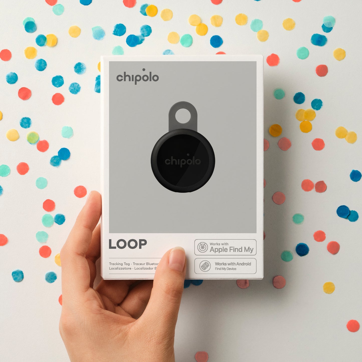 LOOP – Зареждащ се тракер, съвместим с Apple Find My от Chipolo - черен