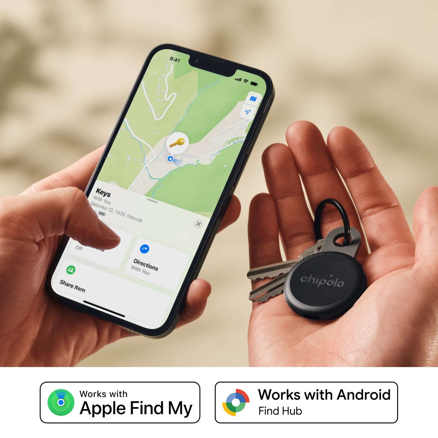 LOOP – комплект от 4 презареждаеми тракера, съвместими с Apple Find My от Chipolo - черен - iSTYLE.bg