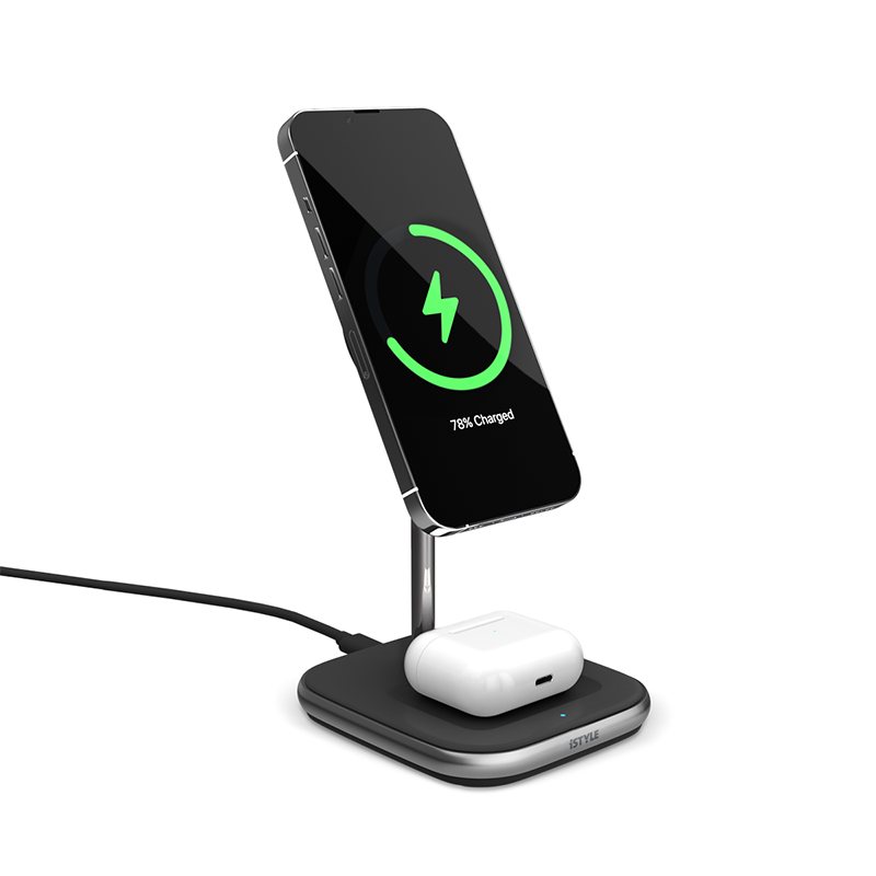 ISTYLE 2IN1 MagSafe Wireless Charger - black - iSTYLE BG