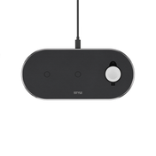 ISTYLE Wireless Charging Base 3in1 black PU leather- space grey - iSTYLE BG