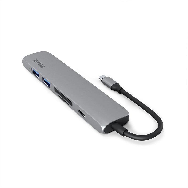 iStyle 6in1 Aluminium Hub 8K with USB-C connector - space gray - iSTYLE BG