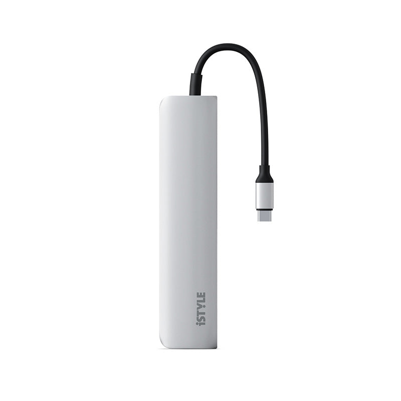 iStyle 6in1 Aluminium Hub 8K with USB-C connector - silver - iSTYLE BG