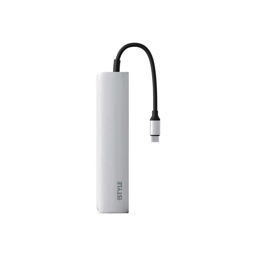 iStyle 6in1 Aluminium Hub 8K with USB-C connector - silver - iSTYLE BG
