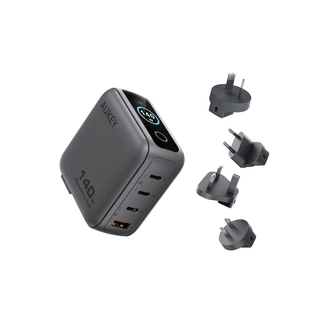 Зарядно устройство от AUKEY Nova PinS 140W GaN с дисплей - iSTYLE.bg