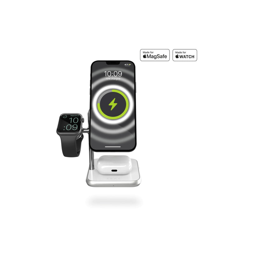 ZENS 4-in-1 MagSafe + Watch Wireless Charging Station White - iSTYLE BG