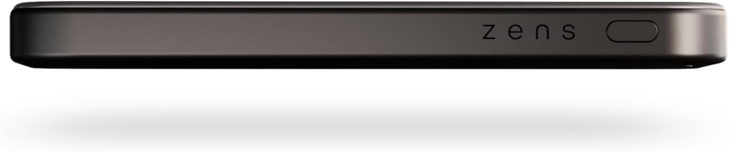 Zens Slim Aluminium Wireless Powerbank 5000 mAh Black