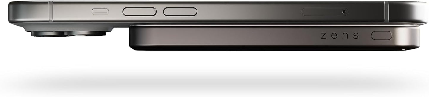 Zens Slim Aluminium Wireless Powerbank 5000 mAh Black