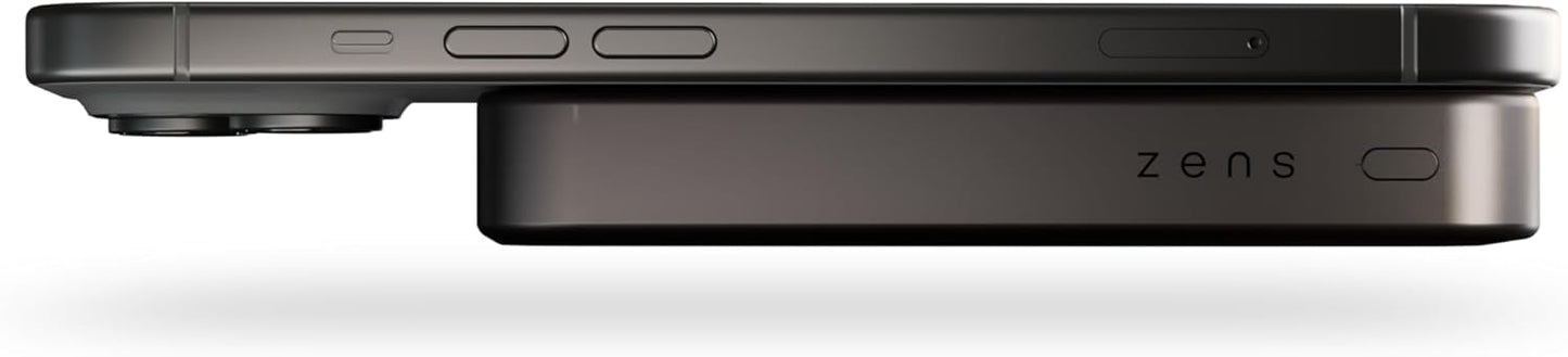 Zens Slim Aluminium Wireless Powerbank 10.000 mAh Black