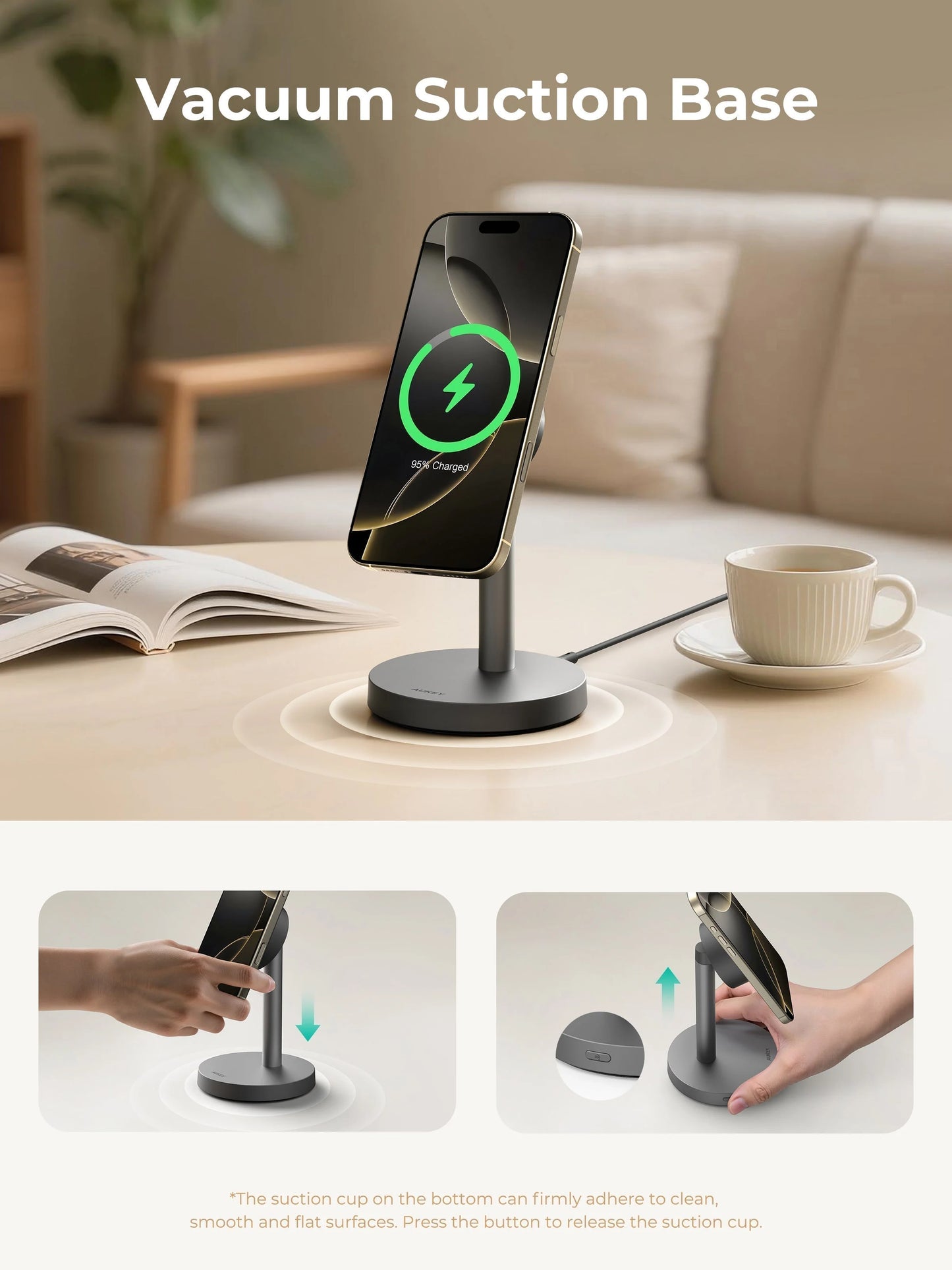 AUKEY LC-MC111 25W Magnetic Wireless Charger QI2.2 Black - iSTYLE.bg