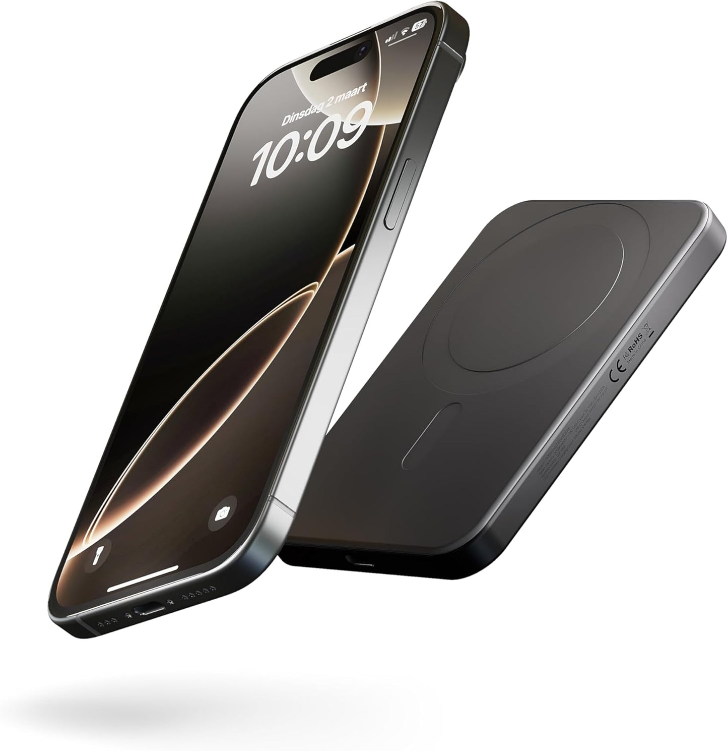 Zens Slim Aluminium Wireless Powerbank 5000 mAh Black