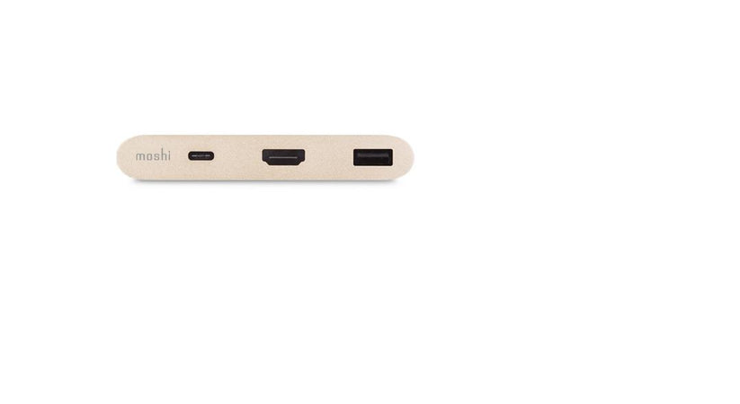 Златист многофункционален мултипортов адаптер USB-C Multiport на Moshi - iSTYLE BG