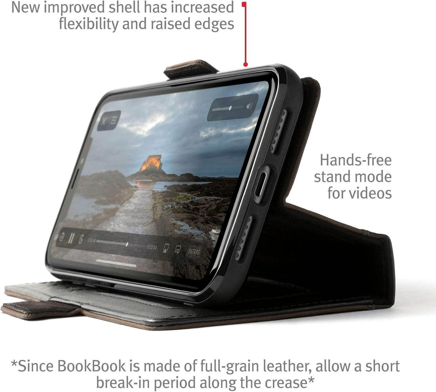 TwelveSouth BookBook Premium leather, all-in-one iPhone wallet case for iPhone 12/Pro - Black