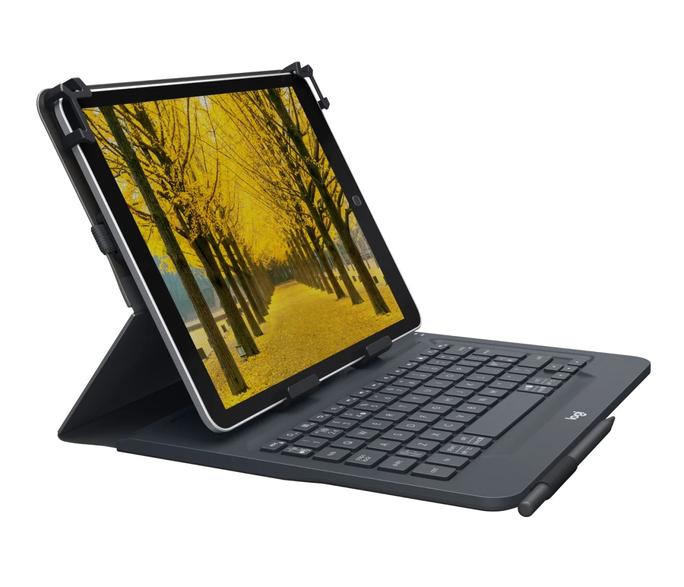 Logitech Universal Folio Keyboard case with Bluetooth for 9-10 inch Apple, Android, Windows tablets for 9-10 inch tablets - Black - UK