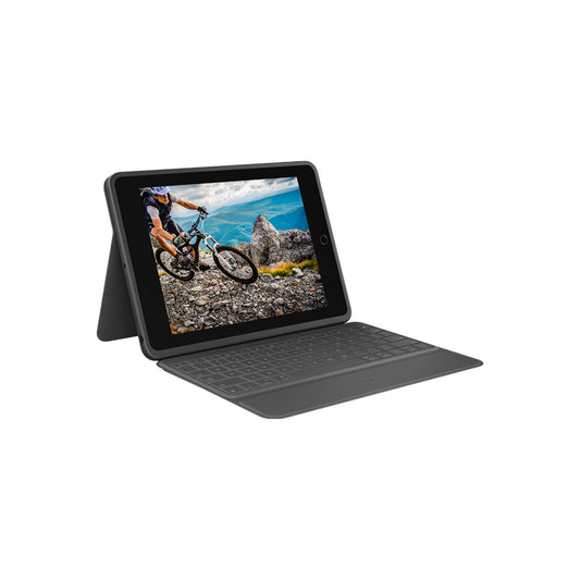 Logitech Rugged Folio Ultra-protective keyboard case with Smart Connector for iPad (7th, 8th and 9th gen) - Graphite - UK