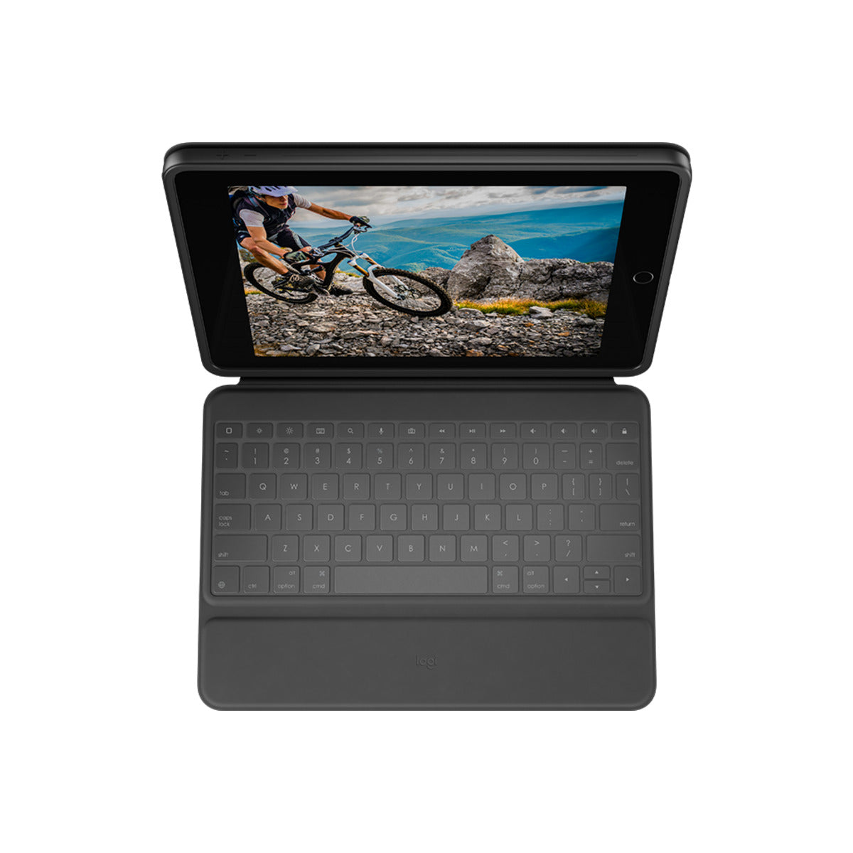 Logitech Rugged Folio Ultra-protective keyboard case with Smart Connector for iPad (7th, 8th and 9th gen) - Graphite - UK