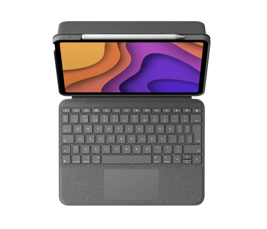 Logitech Folio Touch Backlit keyboard case with trackpad for iPad Air(R) (4th & 5th generation) - Oxford Grey - UK