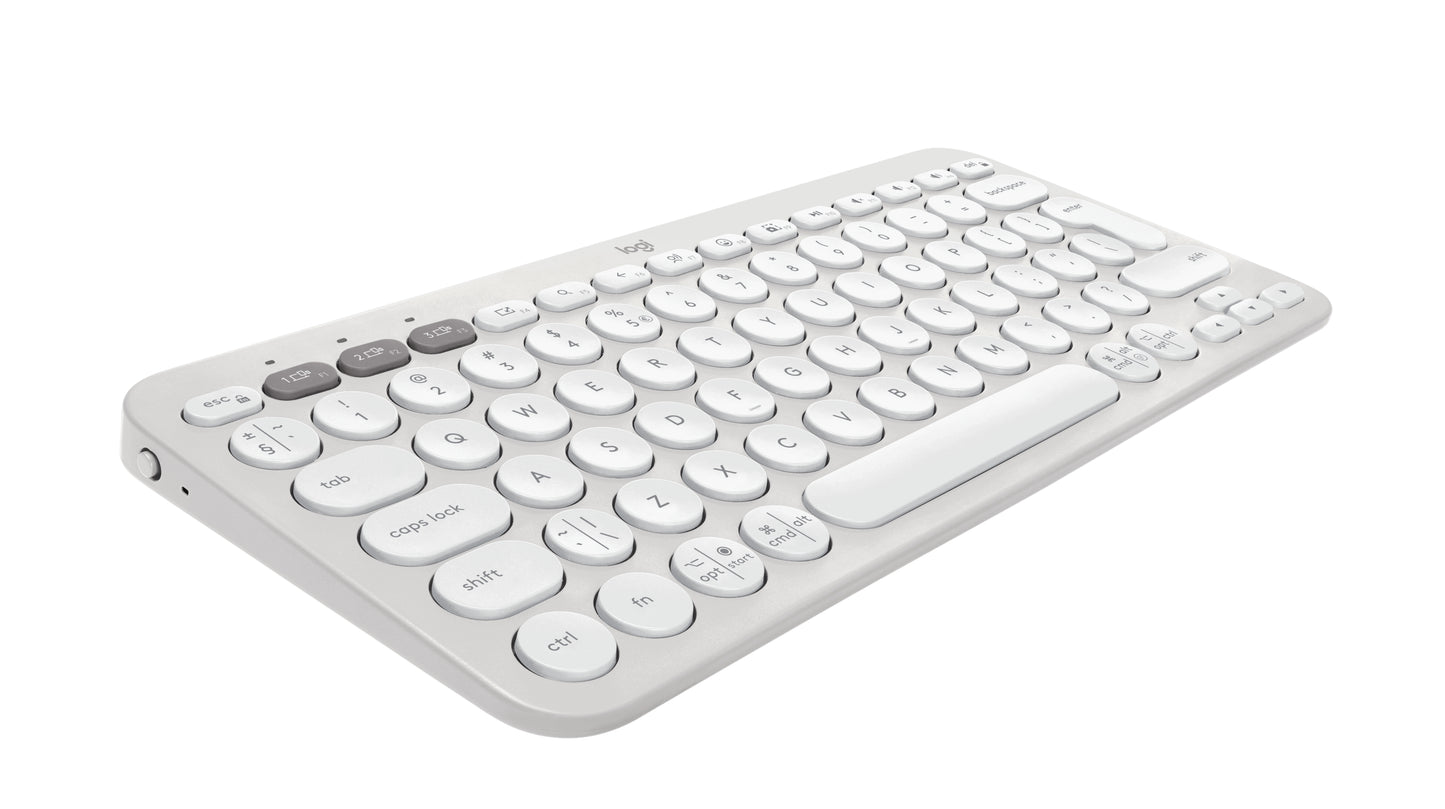 Logitech Pebble Keys 2 Slim, minimalist Bluetooth keyboard with customizable keys - Tonal White - US