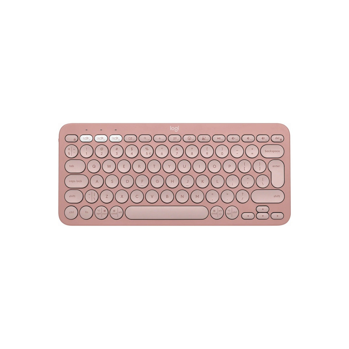 Logitech Pebble Keys 2 Slim, minimalist Bluetooth keyboard with customizable keys - Tonal Rose - US