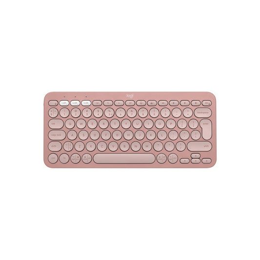 Logitech Pebble Keys 2 Slim, minimalist Bluetooth keyboard with customizable keys - Tonal Rose - US