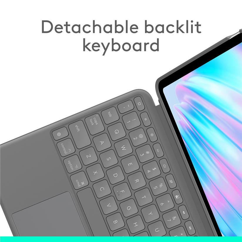 Logitech Combo Touch iPad Air 11-inch (M2)-OXFORD-935OLD948-US,EMEA - Grey - US INT'L - iSTYLE.bg