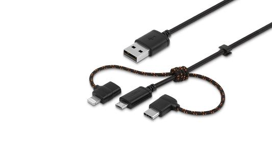 Moshi 3-in-1 Universal Charging cable (USB-C / Lightning / MicroUSB) - Black