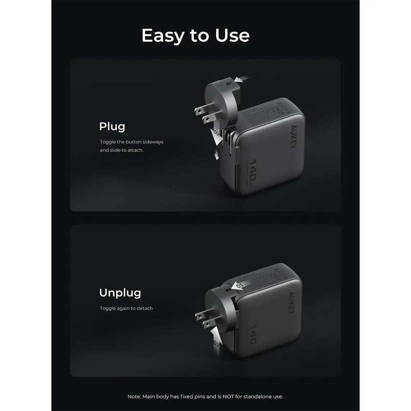 Зарядно устройство от AUKEY Nova PinS 140W GaN с дисплей - iSTYLE.bg