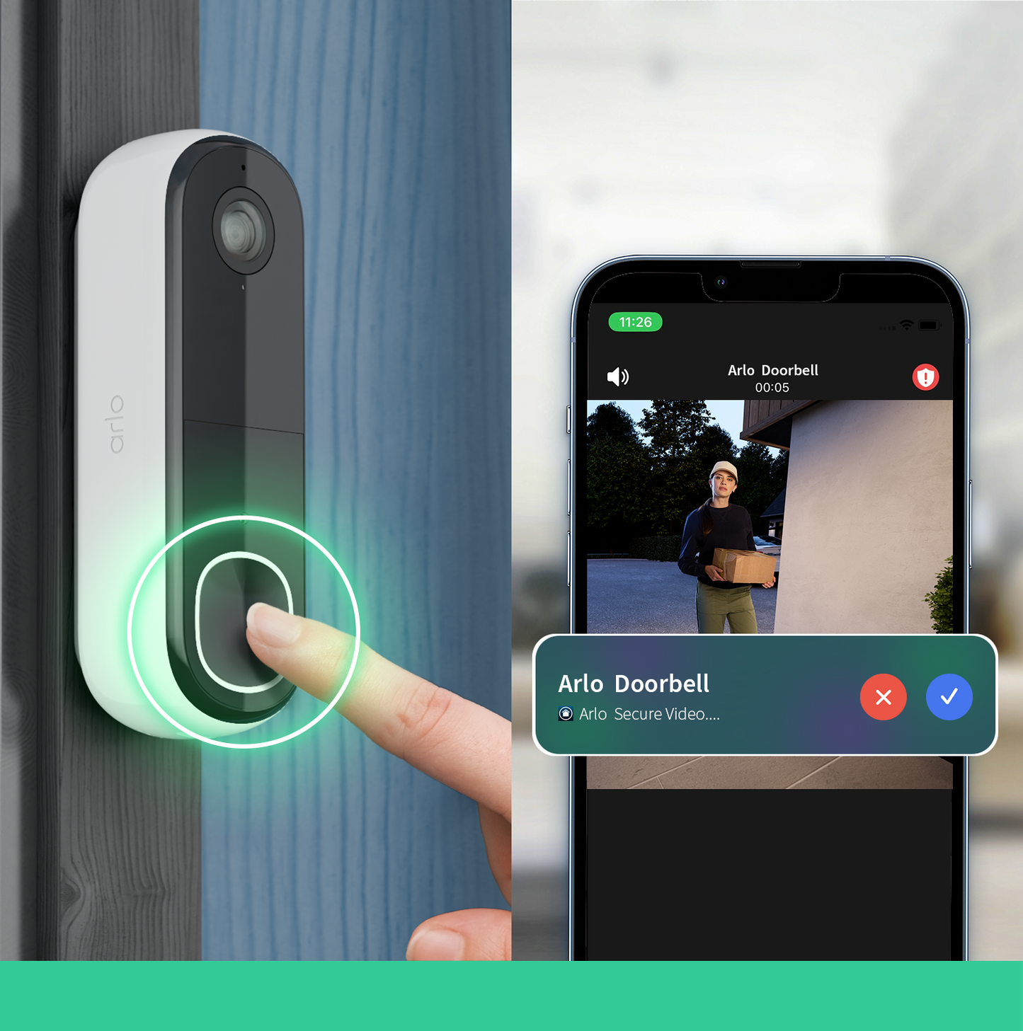 Arlo Essential (Gen.2) Video Doorbell 2K Security wireless - 1 Doorbell - White