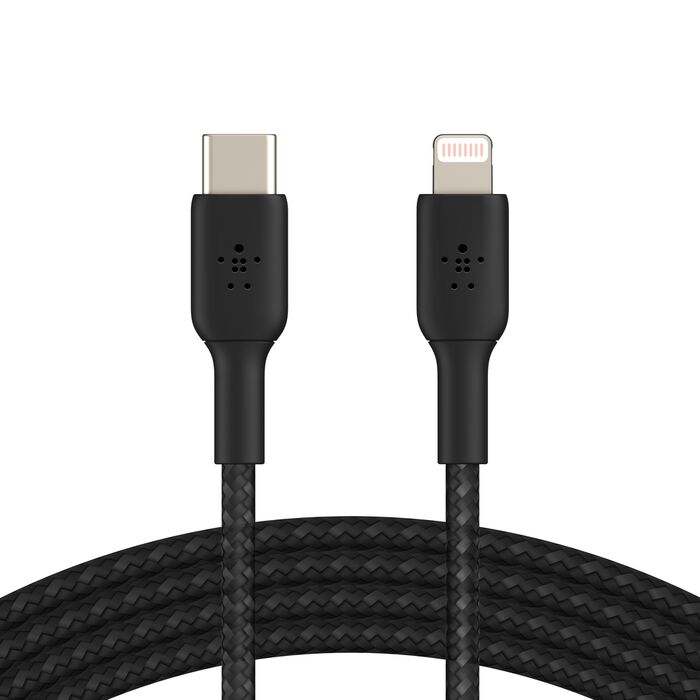 Кабел от Belkin BOOST CHARGE USB-C към Lightning, плетен - 1M - черен