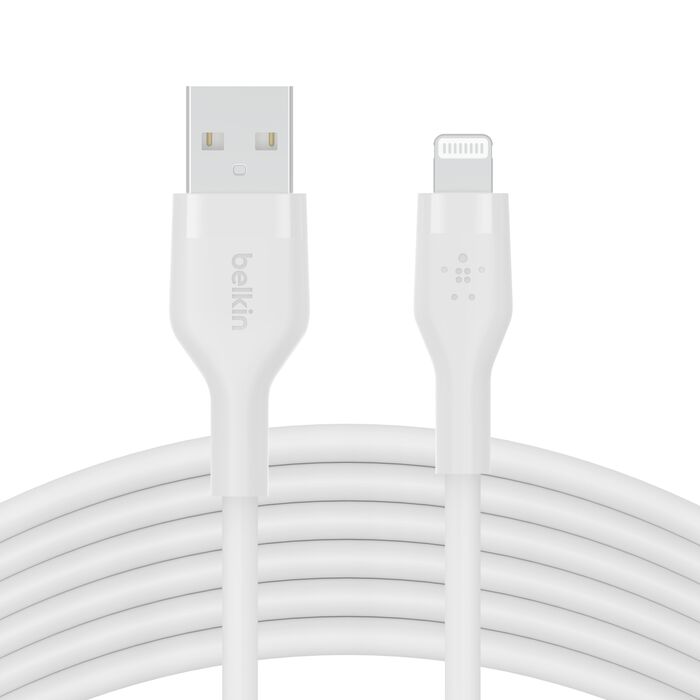Belkin BOOST CHARGE Flex Silicone cable USB-A to Lightning - 3M - White