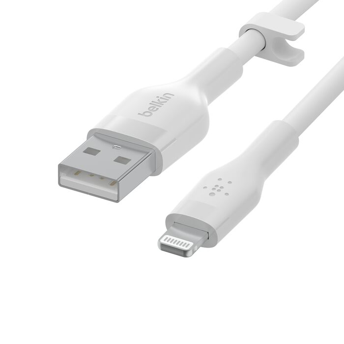Belkin BOOST CHARGE Flex Silicone cable USB-A to Lightning - 3M - White