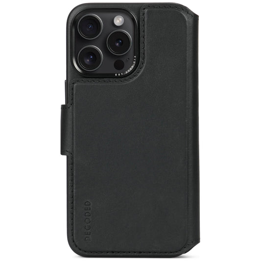 Decoded Leather Detachable Wallet, black - iPhone 15 Pro Max - iSTYLE BG