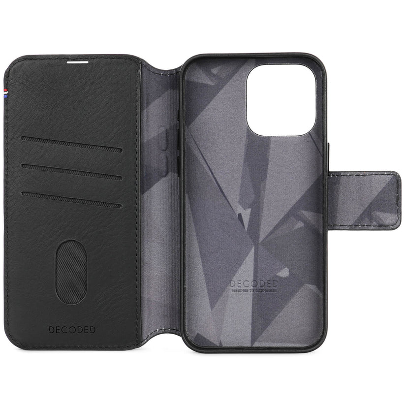 Decoded Leather Detachable Wallet, black - iPhone 15 Pro Max - iSTYLE BG