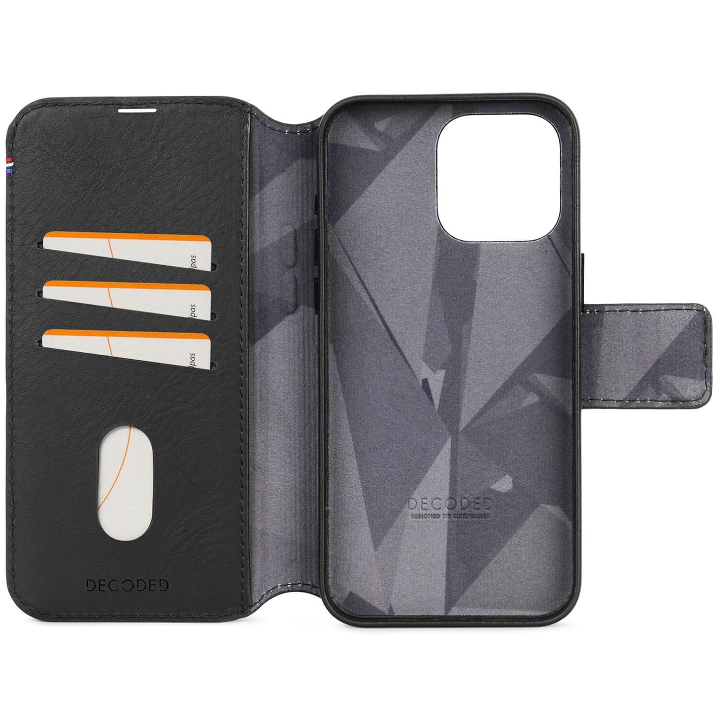 Decoded Leather Detachable Wallet, black - iPhone 15 Pro Max - iSTYLE BG