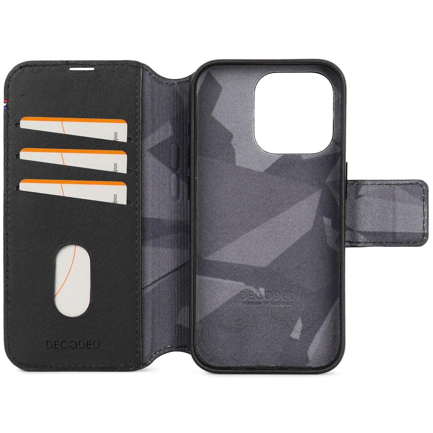 Decoded Leather Detachable Wallet, black - iPhone 15 Pro - iSTYLE BG