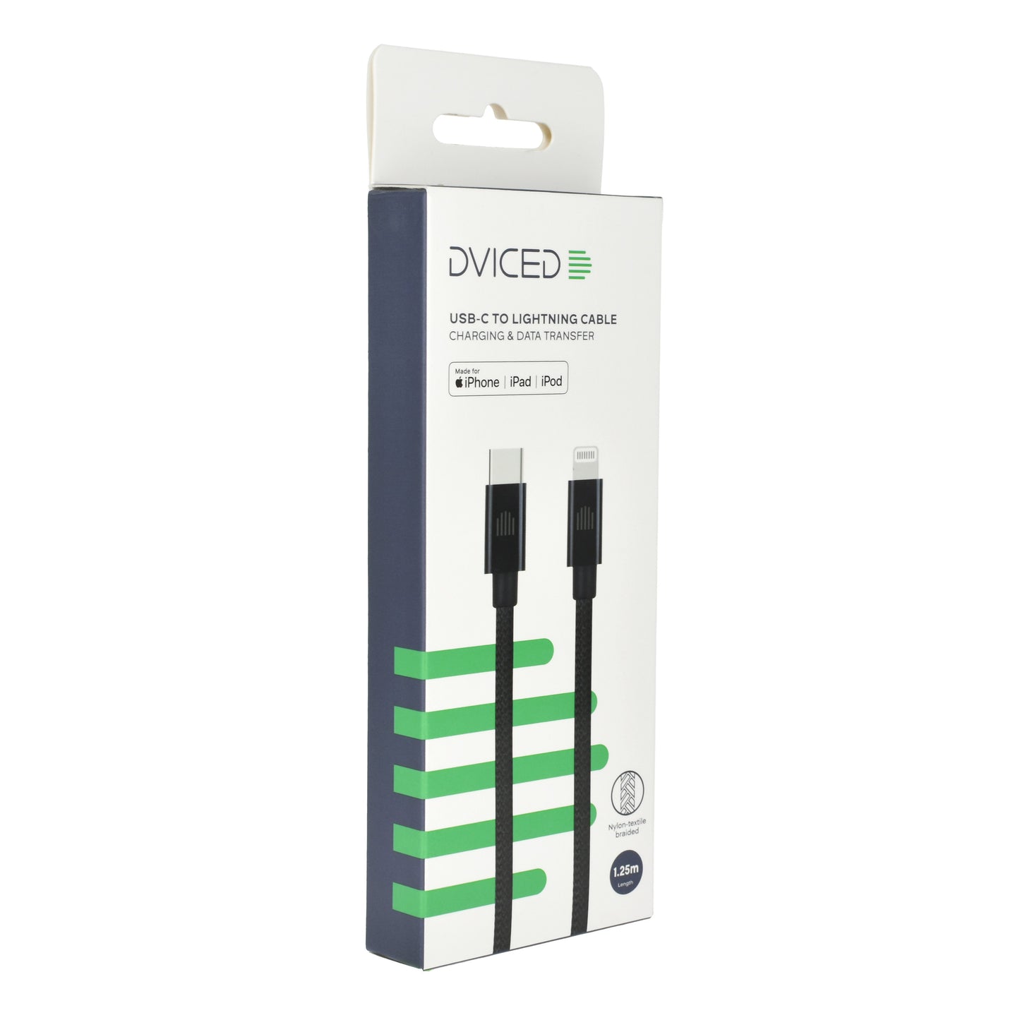 Dviced Cable USB-C to Lightning Nylon Textile 1,25m - Black