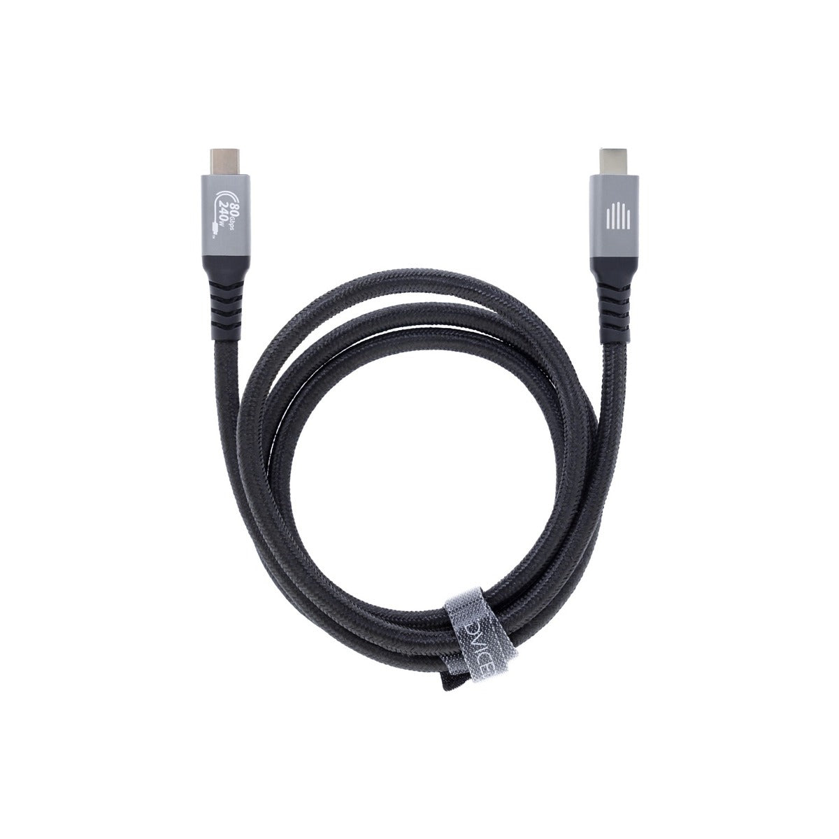 Dviced USB4 Braided Cable, 80 Gbps, 240 W, (Thunderbolt compatible), 1m - black