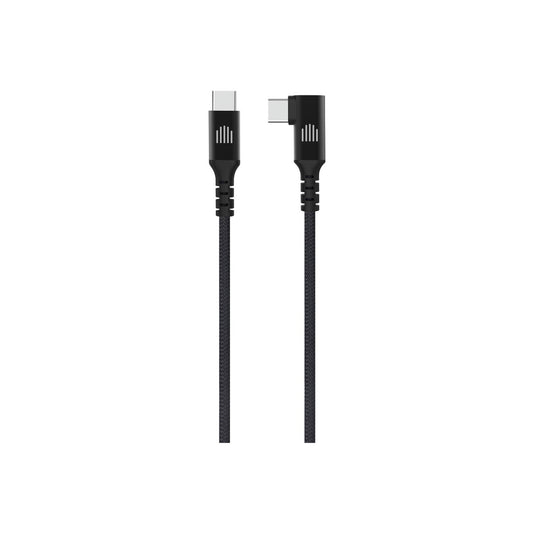 Dviced Angled Braided cable USB-C to USB-C, 1,25m - black