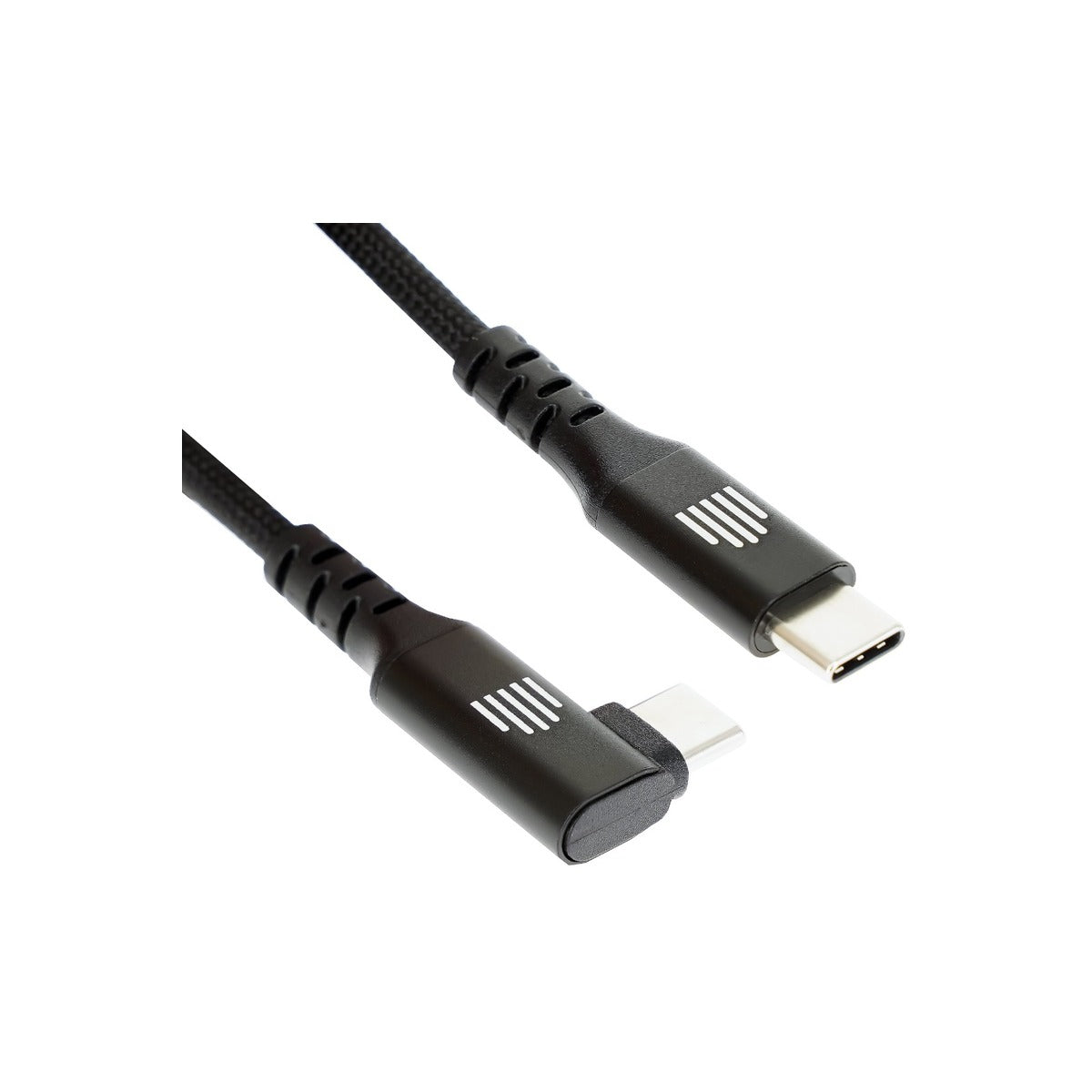 Dviced Angled Braided cable USB-C to USB-C, 1,25m - black