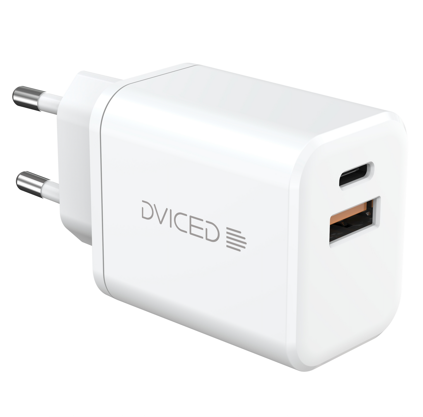 Dviced Wall charger 35W GaN 1 USB-A, 1 USB-C EU - White